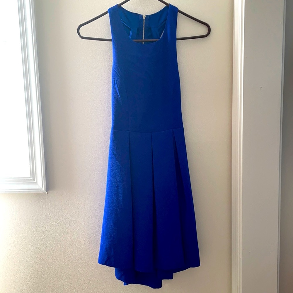 Blue open back dress